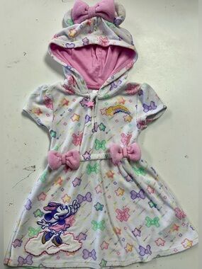Disney Parks Cruise Line Terry Cloth Towel Minnie Mouse Bow Swim Cover up 2